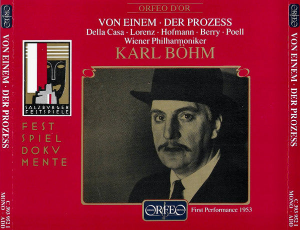 Gottfried von Einem - Lisa Della Casa, Max Lorenz (2), Ludwig Hofmann, Walter Berry, Alfred Poell, Wiener Philharmoniker, Karl Böhm : Der Prozess (2xCD, Album, Mono, RM)