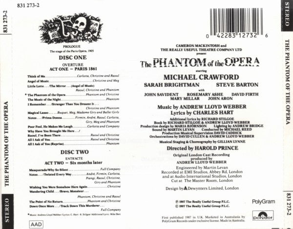 Andrew Lloyd Webber : The Phantom Of The Opera (2xCD, Album)