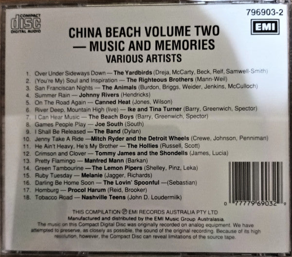 Various : China Beach / Music And Memories (Volume 2)  (CD, Comp)