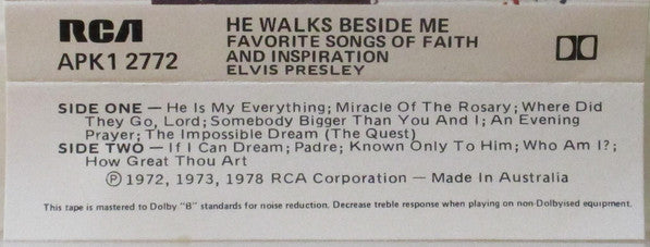 Elvis Presley : He Walks Beside Me Favorite Songs Of Faith And Inspiration (Cass, Comp)