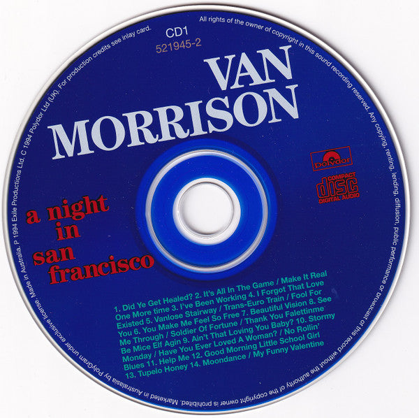 Van Morrison : A Night In San Francisco (2xCD, Album)