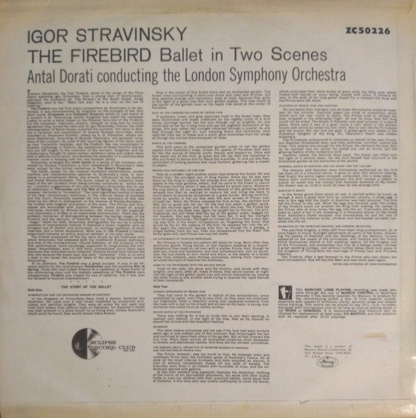 Igor Stravinsky - Antal Dorati, London Symphony Orchestra : The Firebird (Complete Ballet) (LP, Club, RE)