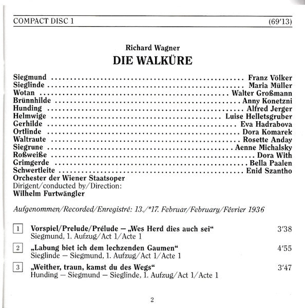 Wilhelm Furtwängler, Richard Wagner : Wilhelm Furtwängler Dirigiert/Conducts Richard Wagner (1935-1937) - Edition Wiener Staatsoper Live Vol. 20 (2xCD, Comp, Mono, RM)