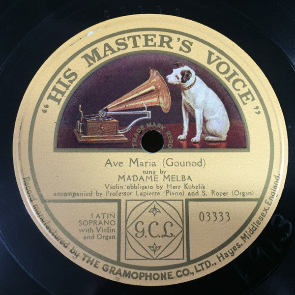 Madame Melba* : Ave Maria (Shellac, 12", S/Sided)