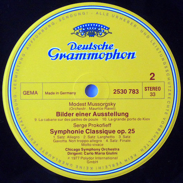 Modest Mussorgsky / Sergei Prokofiev, Chicago Symphony Orchestra · Carlo Maria Giulini : Bilder Einer Ausstellung = Pictures At An Exhibition / Symphonie Classique (LP)