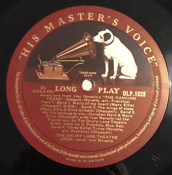 Ivor Novello, Roma Beaumont, Mary Ellis, Olive Gilbert And The Drury Lane Theatre Orchestra : Selections From "The Dancing Years" (10", Album, Mono)