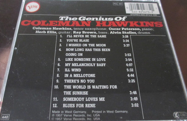 Coleman Hawkins : The Genius Of Coleman Hawkins (CD, Album, RE, RM)