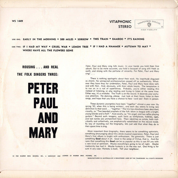 Peter, Paul And Mary* : Peter, Paul And Mary (LP, Album)