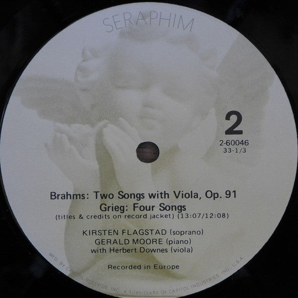 Kirsten Flagstad, Wagner* / Brahms* /Herbert Downes Grieg*, Gerald Moore : Wesendonck Lieder (Original Version) / 2 Songs, Op. 91 / 4 Songs (LP, Comp, Mono, RE)