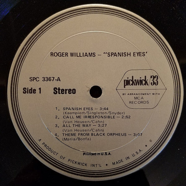 Roger Williams (2) : Spanish Eyes (LP, Album, RE)