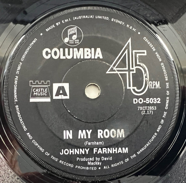 Johnny Farnham* : Sadie (The Cleaning Lady) (7", Single, Bla)