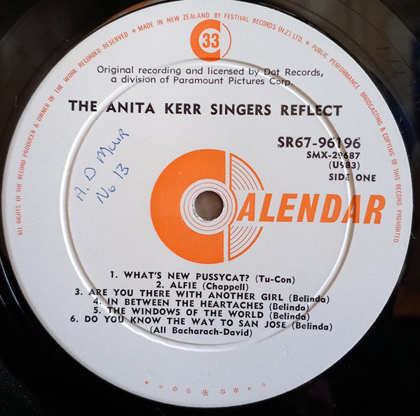 The Anita Kerr Singers : Reflect on the Hits Of Burt Bacharach & Hal David (LP, Album, RE)