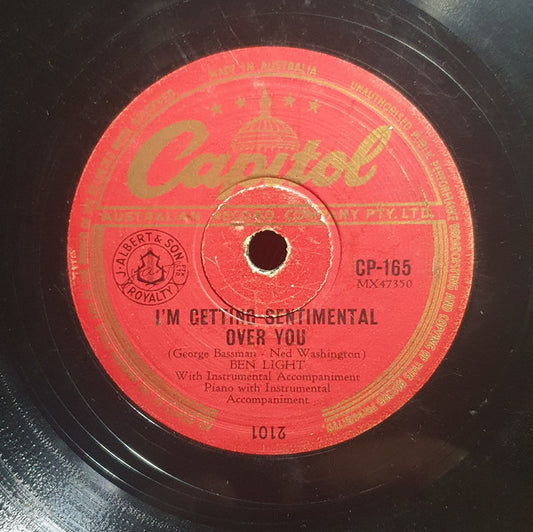 Ben Light : I'm Getting Sentimental Over You / Siboney (Shellac, 10")