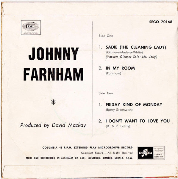 Johnny Farnham* : Johnny Farnham (7", EP)