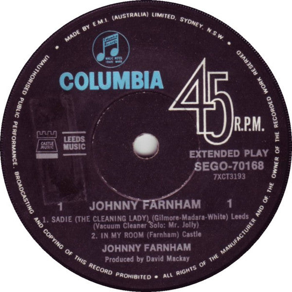 Johnny Farnham* : Johnny Farnham (7", EP)