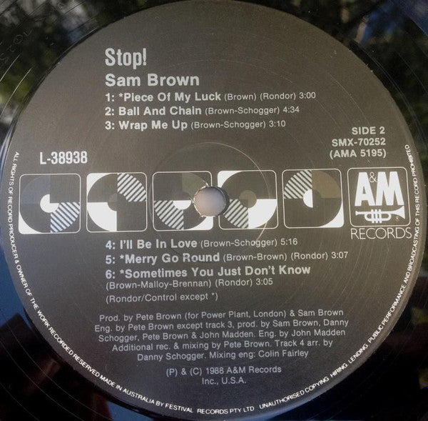 Sam Brown : Stop! (LP, Album)