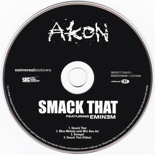 Akon Featuring Eminem : Smack That (CD, Maxi, Enh)