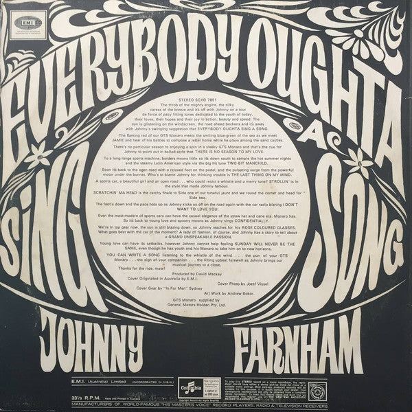 Johnny Farnham* : Everybody Oughta Sing A Song (LP, Album)