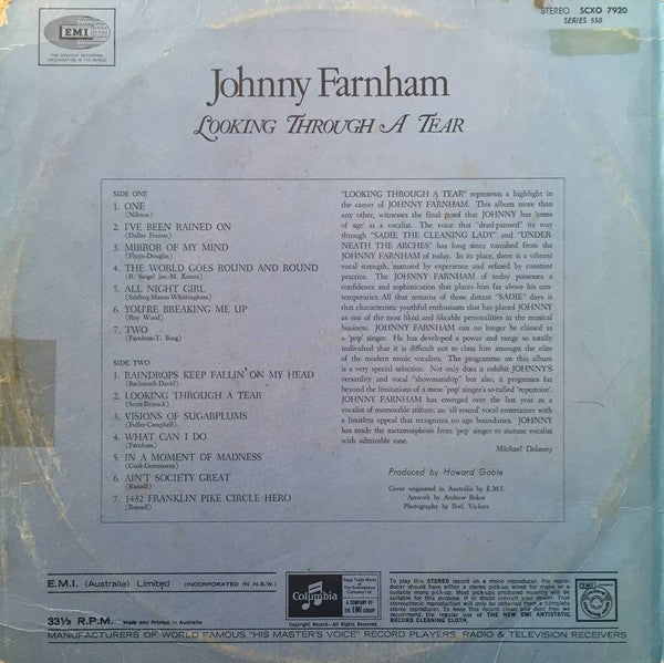 Johnny Farnham* : Looking  Through A Tear (LP, Album)