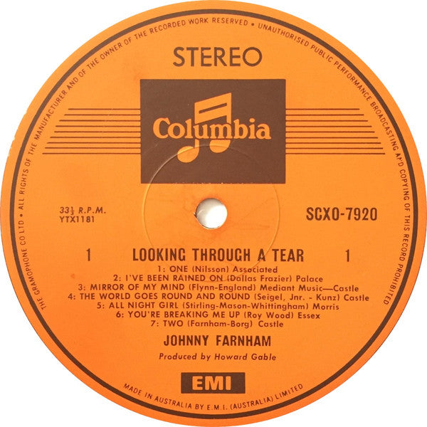 Johnny Farnham* : Looking  Through A Tear (LP, Album)