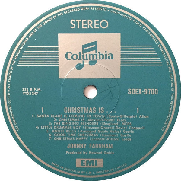Johnny Farnham* : Christmas Is... Johnny Farnham (LP, Album)