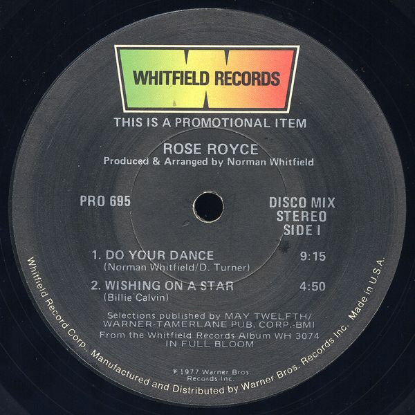 Rose Royce : Do Your Dance (12", Promo, Smplr)