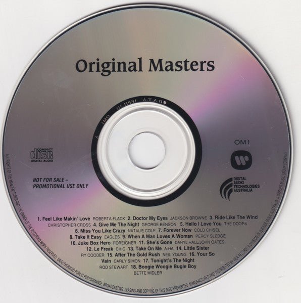Various : Original Masters (CD, Comp, Promo, Car)