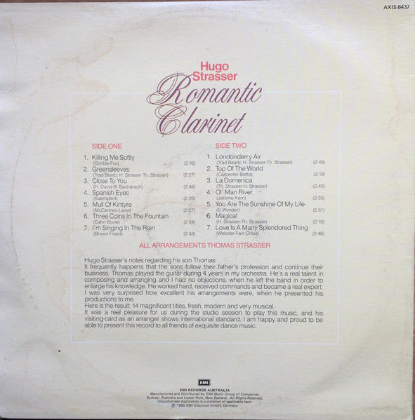 Hugo Strasser : Romantic Clarinet (LP)