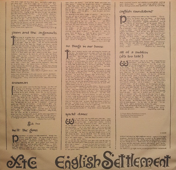 XTC : English Settlement (LP, Album, Tex)