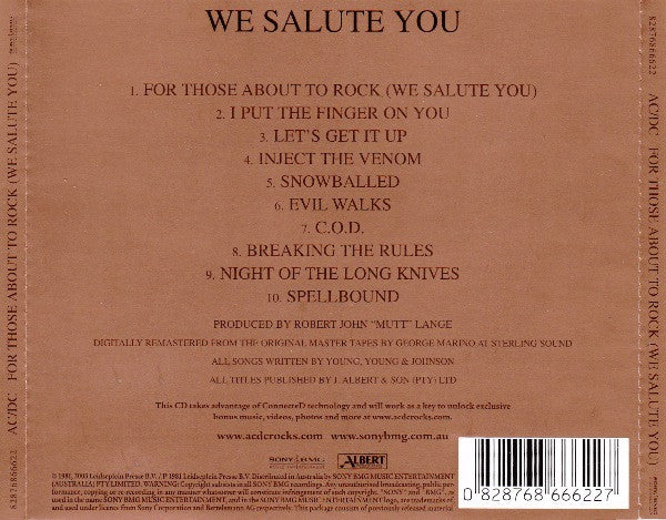 AC/DC : For Those About To Rock (We Salute You) (CD, Album, Enh, RE, RM)