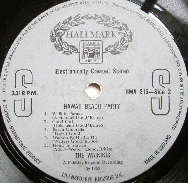 The Waikikis* : Hawaii Beach Party (LP, Album, RE)