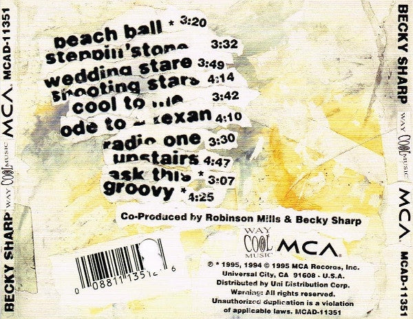 Becky Sharp : Becky Sharp (CD, Album, RE)