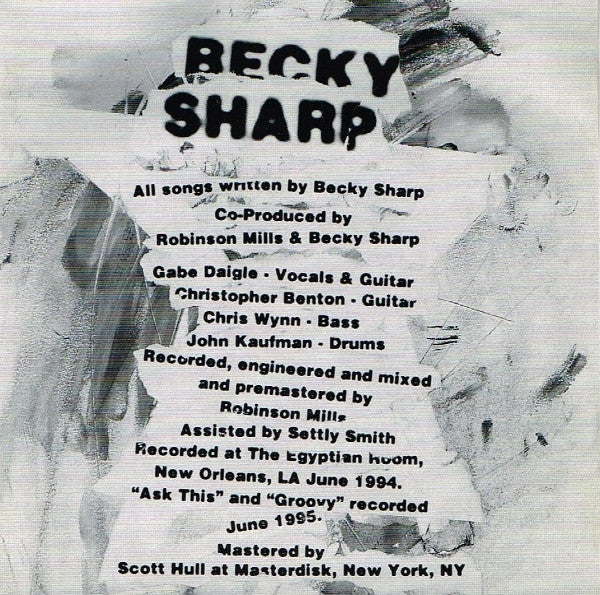 Becky Sharp : Becky Sharp (CD, Album, RE)