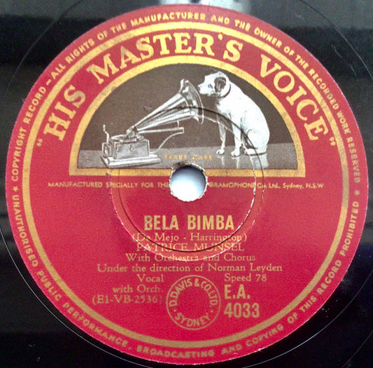 Patrice Munsel : Bela Bimba / Look Me Over Once (Shellac, 10")