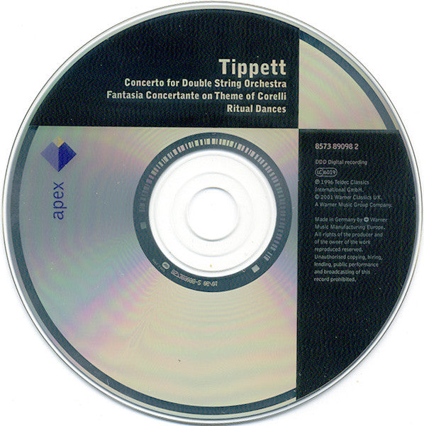Tippett* - BBC Symphony Orchestra, Sir Andrew Davis* : Ritual Dances / Fantasia Concertante / Concerto For Double String Orchestra (CD, Album, RE)