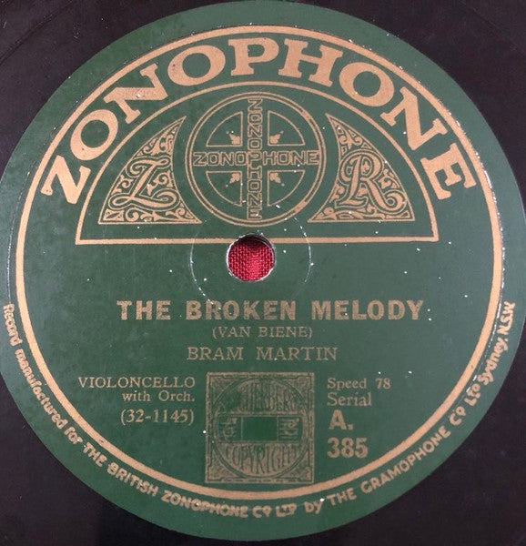 Bram Martin : Kol Nidrei / The Broken Melody (Shellac, 12")