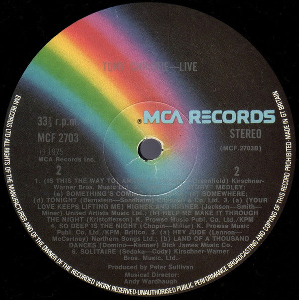 Tony Christie : Live (LP, Album)