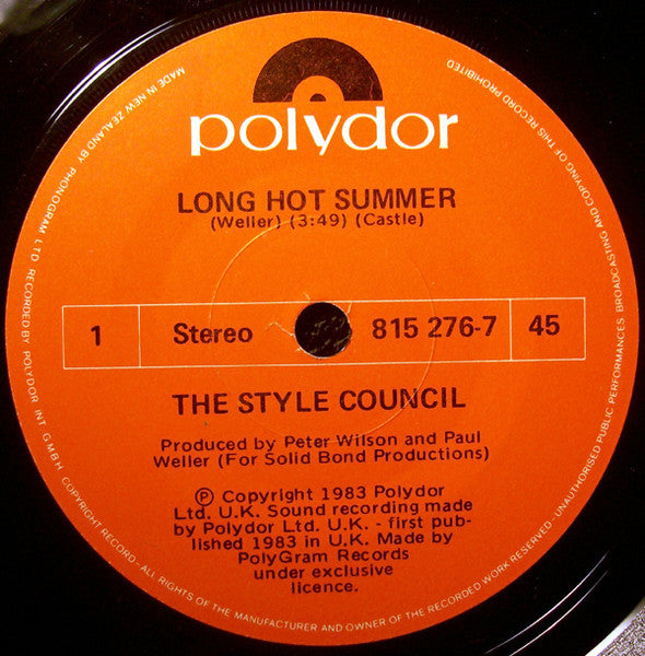 The Style Council : Long Hot Summer (7", Single)