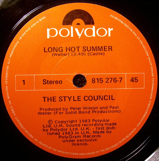 The Style Council : Long Hot Summer (7", Single)