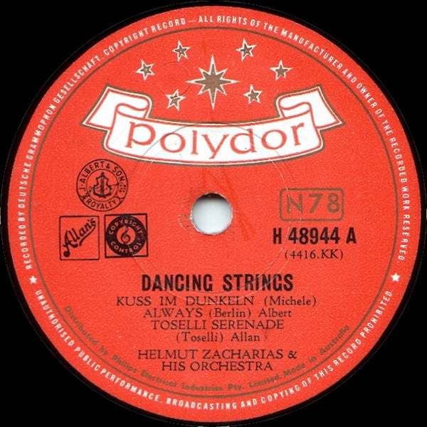 Helmut Zacharias And His Orchestra : Dancing Strings (Shellac, 10")