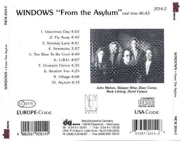 Windows (3) : From The Asylum (CD, Album)