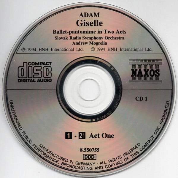 Adolphe Adam* - Slovak Radio Symphony Orchestra, Andrew Mogrelia : Giselle Ou Les Wilis - Ballet-pantomime In Two Acts (2xCD, RP)