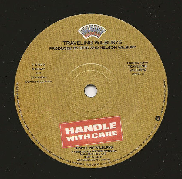 Traveling Wilburys : Handle With Care (7", Single, Ltd)