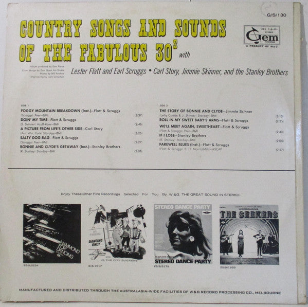 Various : Country Songs And Sounds Of The Fabulous 30s (LP, Album, Comp)