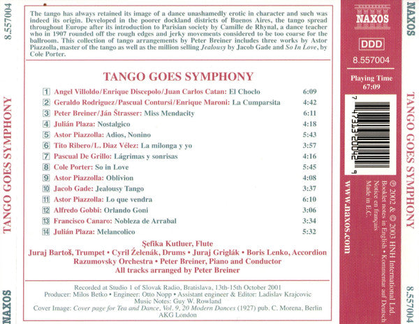 Piazzolla*, Plaza*, Gade*, Porter* - Șefika Kutluer, Razumovsky Orchestra*, Peter Breiner : Tango Goes Symphony (CD, Album)