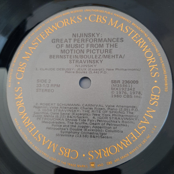 Various : Nijinsky - A True Story (Motion Picture Soundtrack) (LP, Album)