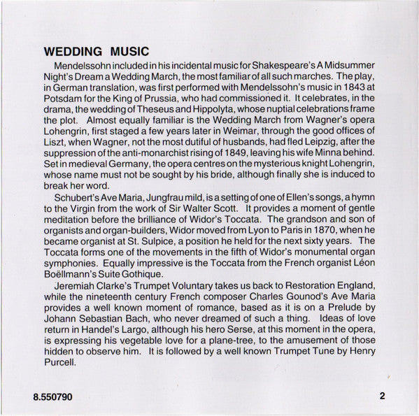 Bertalan Hock, György Geiger, Budapest Strauss Ensemble, István Bogár : Wedding Music (CD, RE)