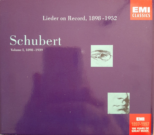 Franz Schubert : Schubert Lieder On Record 1898-1952 Volume I, 1898-1939 (3xCD, Comp, Mono, Box)