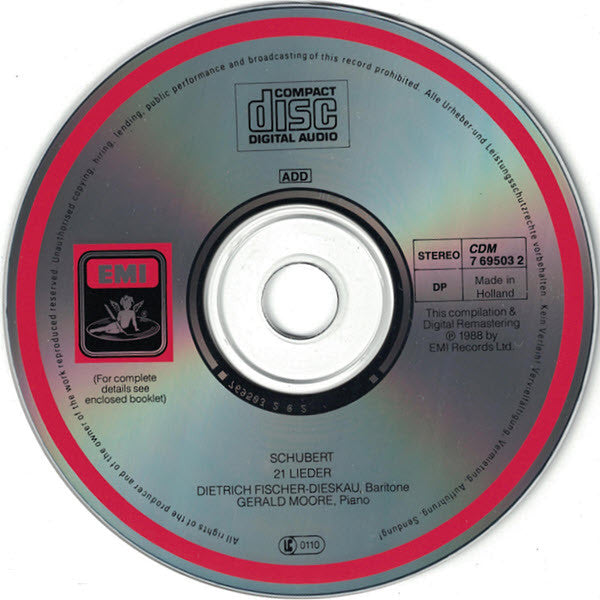 Franz Schubert - Dietrich Fischer-Dieskau : 21 Lieder (CD, Comp, RE, RM)