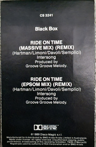 Black Box : Ride On Time (Massive Mix) (Remix) (Cass, Single)